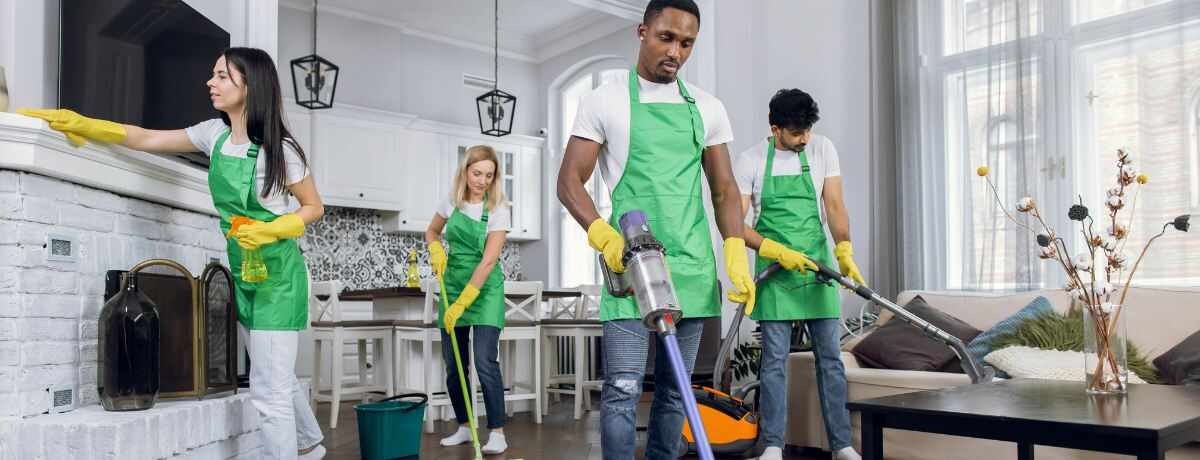 Cleaning Service group at work