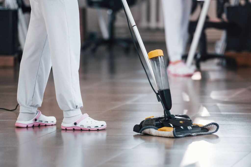Floor cleaning with mop
