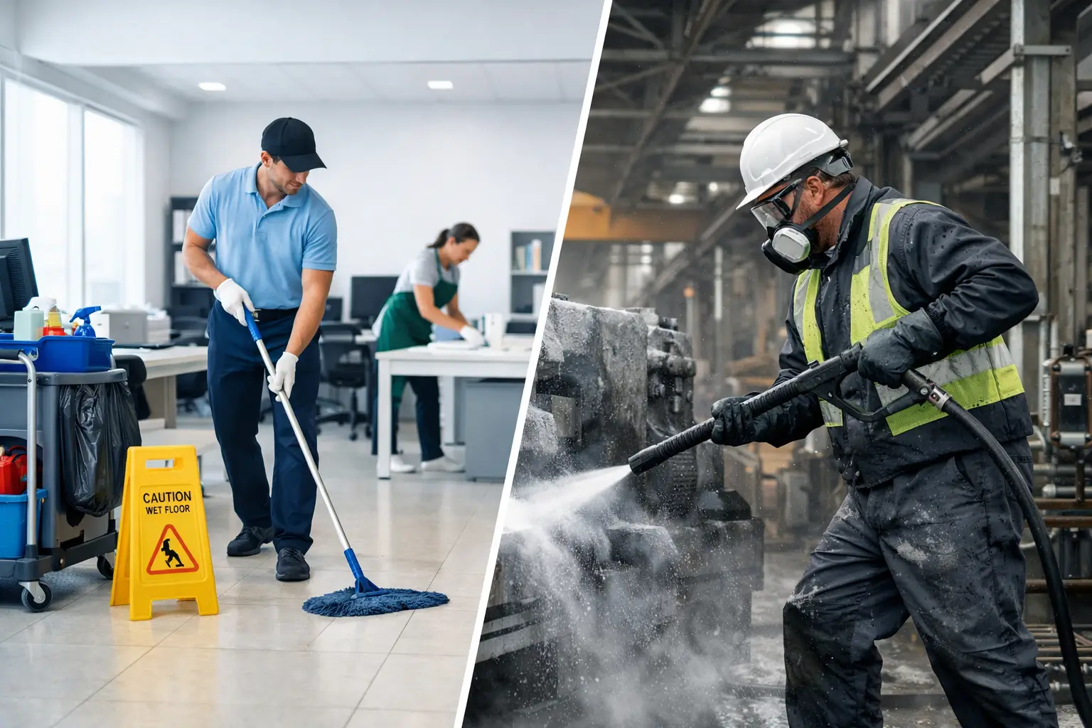 Industrial Cleaning vs Janitorial Cleaning