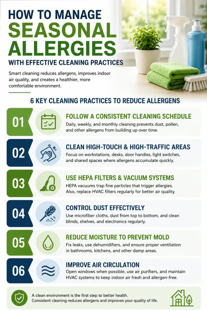 Seasonal Allergies with Smart Cleaning Practices for a Healthier Workspace